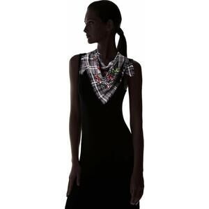 BCBGeneration Women's Plaid Floral Embroidered Bandana Scarf